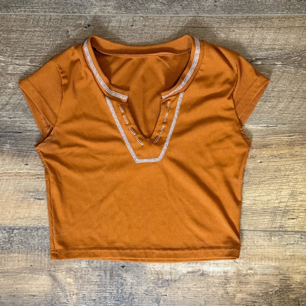 SHEIN Go For Gold Seamless Crop Top, Size Small